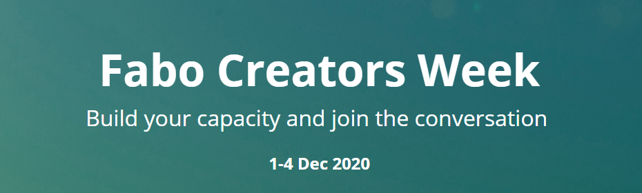 Join us for the final Fabo Creators Week of the year.